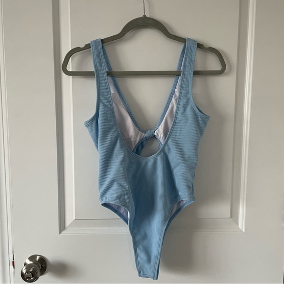 Baby Blue Backless One-piece - Picture 2 of 2